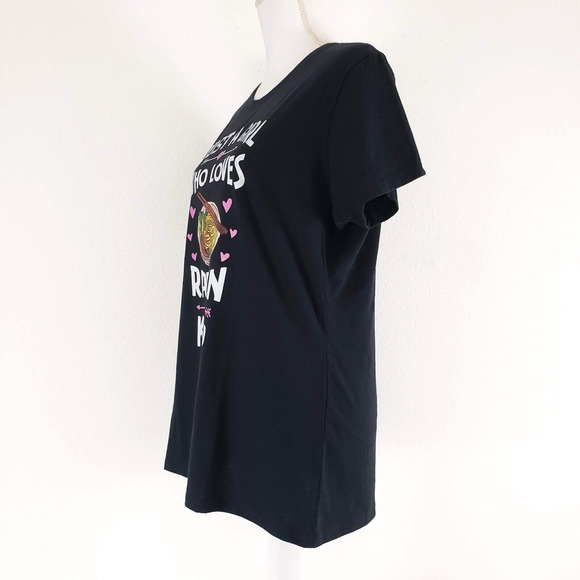 Just a Girl Who Loves Ramen and K-Pop SIZE L Womens Short Sleeve Black T-shirt - Picture 5 of 9